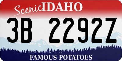 ID license plate 3B2292Z