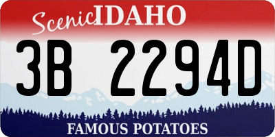 ID license plate 3B2294D