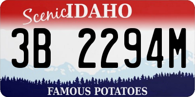 ID license plate 3B2294M