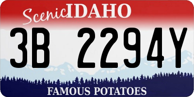 ID license plate 3B2294Y