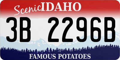 ID license plate 3B2296B