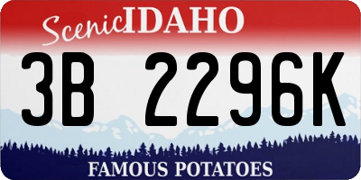 ID license plate 3B2296K