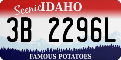 ID license plate 3B2296L