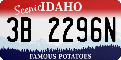 ID license plate 3B2296N