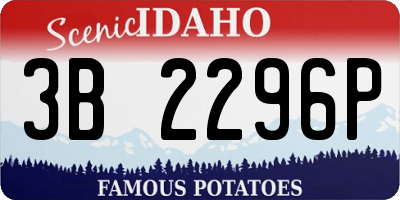 ID license plate 3B2296P