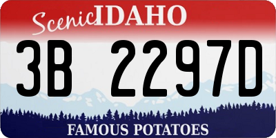 ID license plate 3B2297D