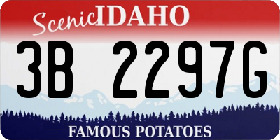 ID license plate 3B2297G