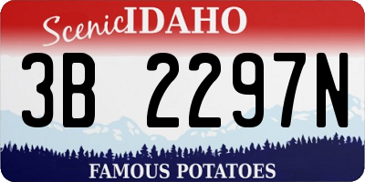 ID license plate 3B2297N