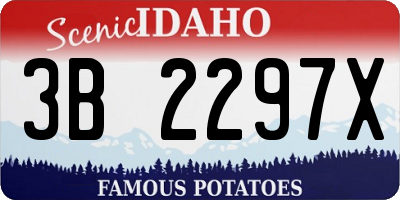ID license plate 3B2297X