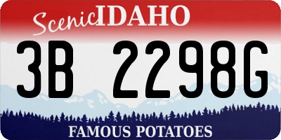 ID license plate 3B2298G