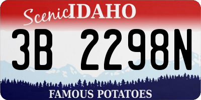 ID license plate 3B2298N
