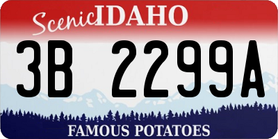 ID license plate 3B2299A