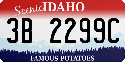ID license plate 3B2299C