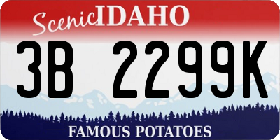 ID license plate 3B2299K