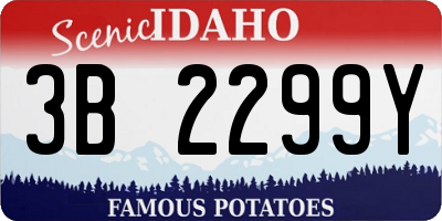 ID license plate 3B2299Y
