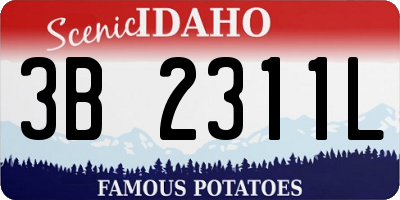 ID license plate 3B2311L