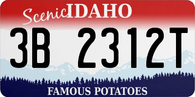 ID license plate 3B2312T