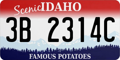 ID license plate 3B2314C