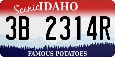 ID license plate 3B2314R