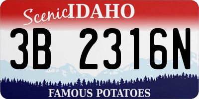 ID license plate 3B2316N