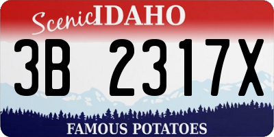 ID license plate 3B2317X