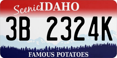 ID license plate 3B2324K