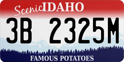 ID license plate 3B2325M