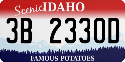 ID license plate 3B2330D