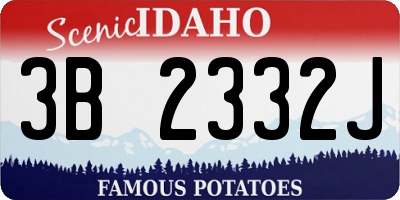 ID license plate 3B2332J