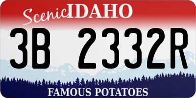 ID license plate 3B2332R