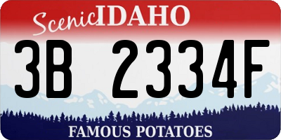 ID license plate 3B2334F