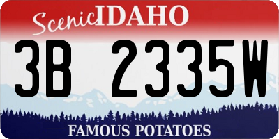 ID license plate 3B2335W