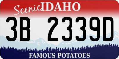 ID license plate 3B2339D