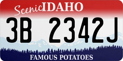 ID license plate 3B2342J