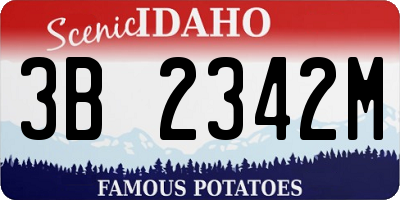 ID license plate 3B2342M