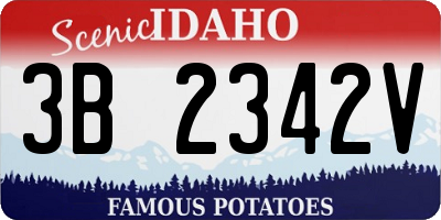 ID license plate 3B2342V