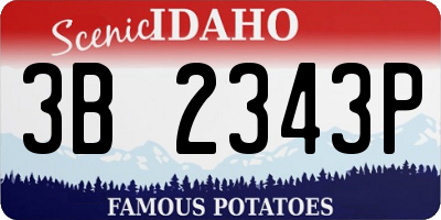 ID license plate 3B2343P