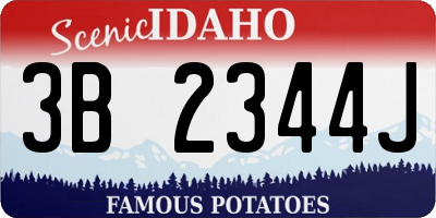 ID license plate 3B2344J