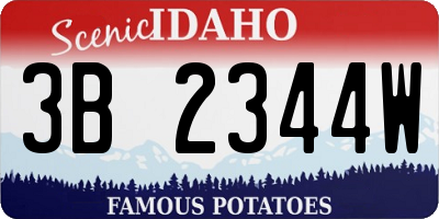 ID license plate 3B2344W