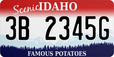 ID license plate 3B2345G