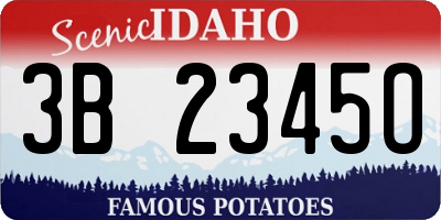 ID license plate 3B2345O