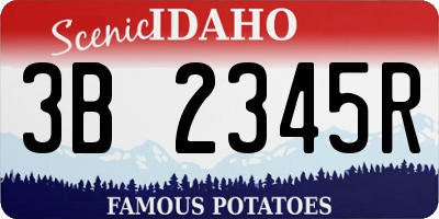 ID license plate 3B2345R