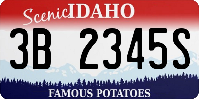 ID license plate 3B2345S