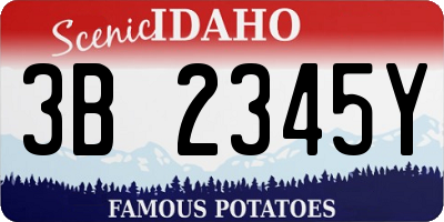 ID license plate 3B2345Y