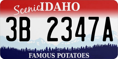 ID license plate 3B2347A