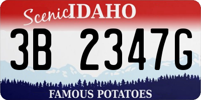 ID license plate 3B2347G