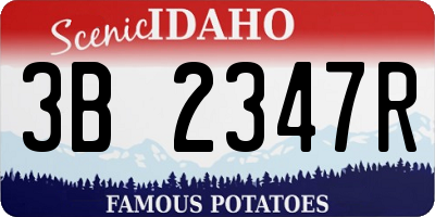 ID license plate 3B2347R