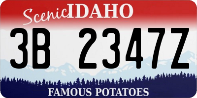 ID license plate 3B2347Z
