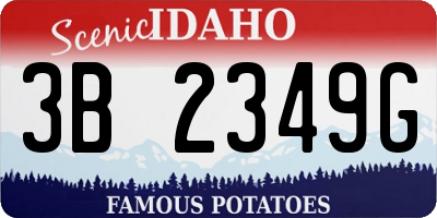 ID license plate 3B2349G