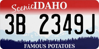ID license plate 3B2349J